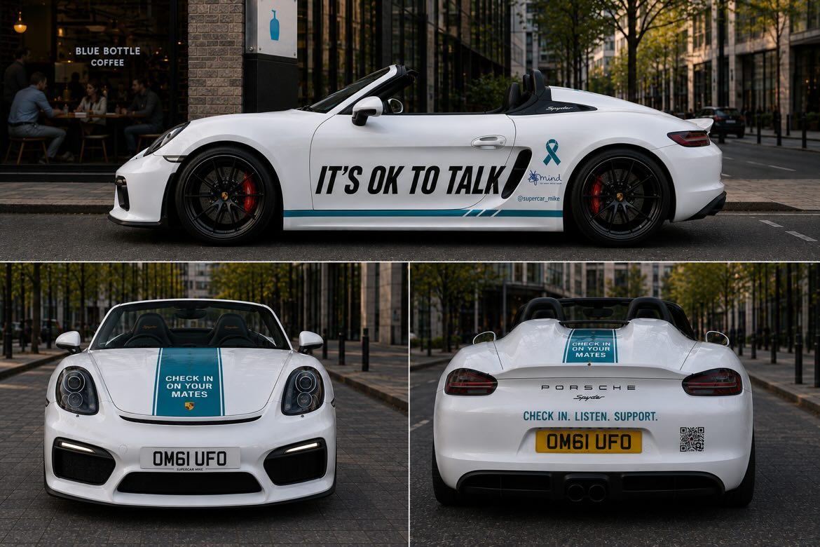 Porsche mental health awareness wrap